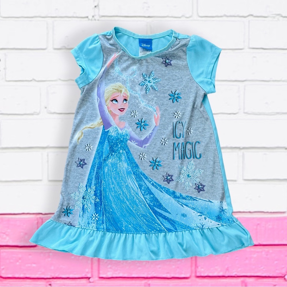 Frozen Elsa Disney Ruffle Girls Nightgown Pajama 3T